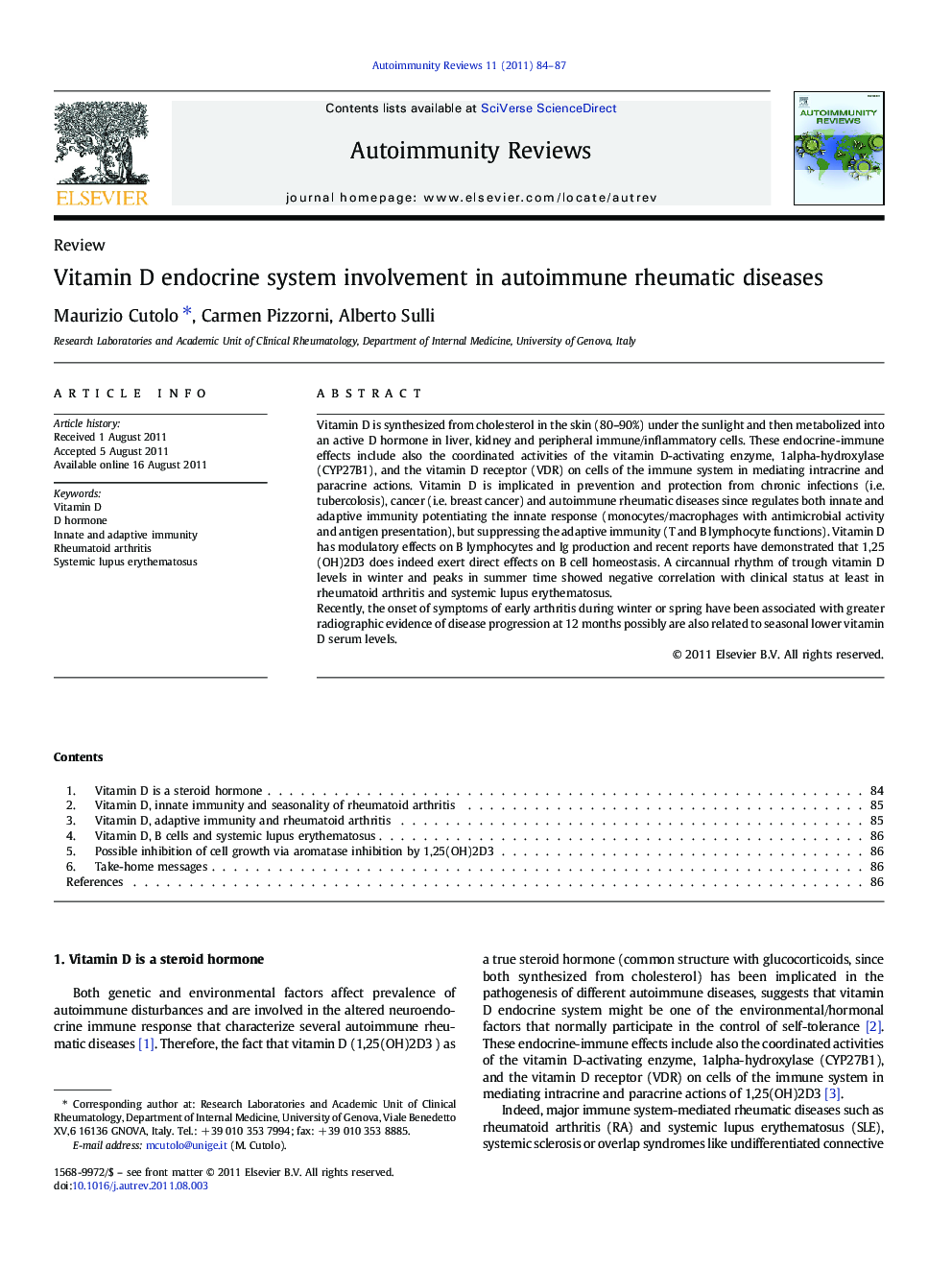 Vitamin D endocrine system involvement in autoimmune rheumatic diseases