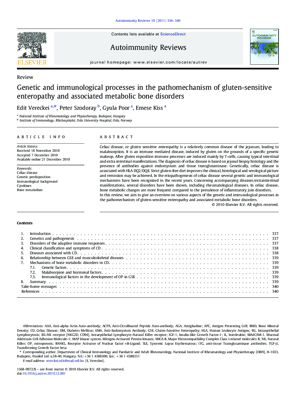 Genetic and immunological processes in the pathomechanism of gluten-sensitive enteropathy and associated metabolic bone disorders