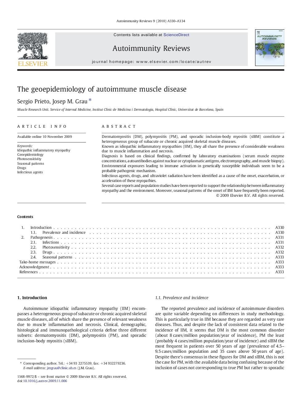 The geoepidemiology of autoimmune muscle disease