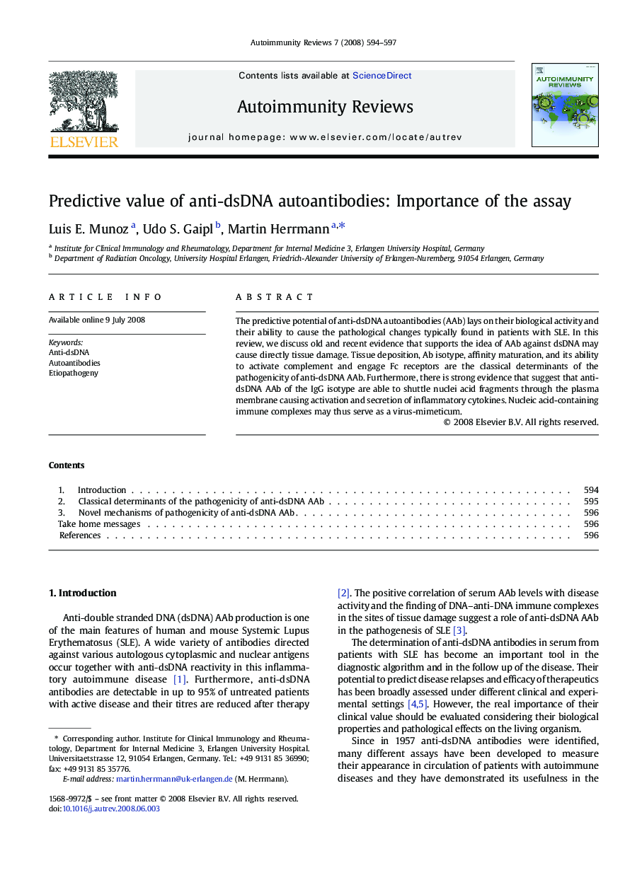 Predictive value of anti-dsDNA autoantibodies: Importance of the assay