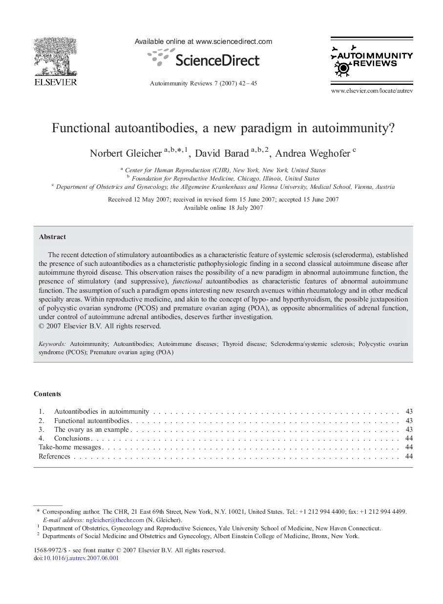 Functional autoantibodies, a new paradigm in autoimmunity?