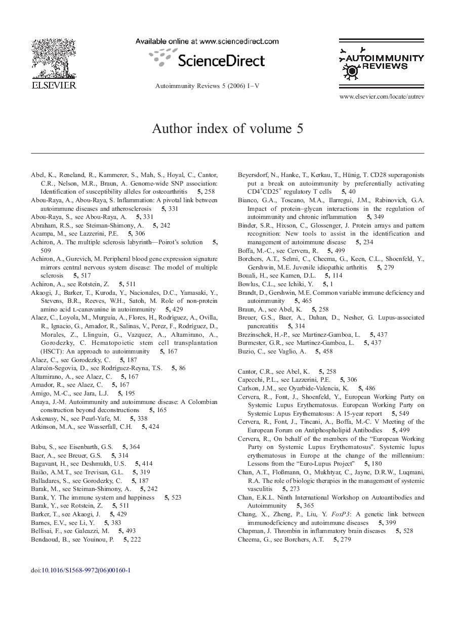 Author index of volume 5