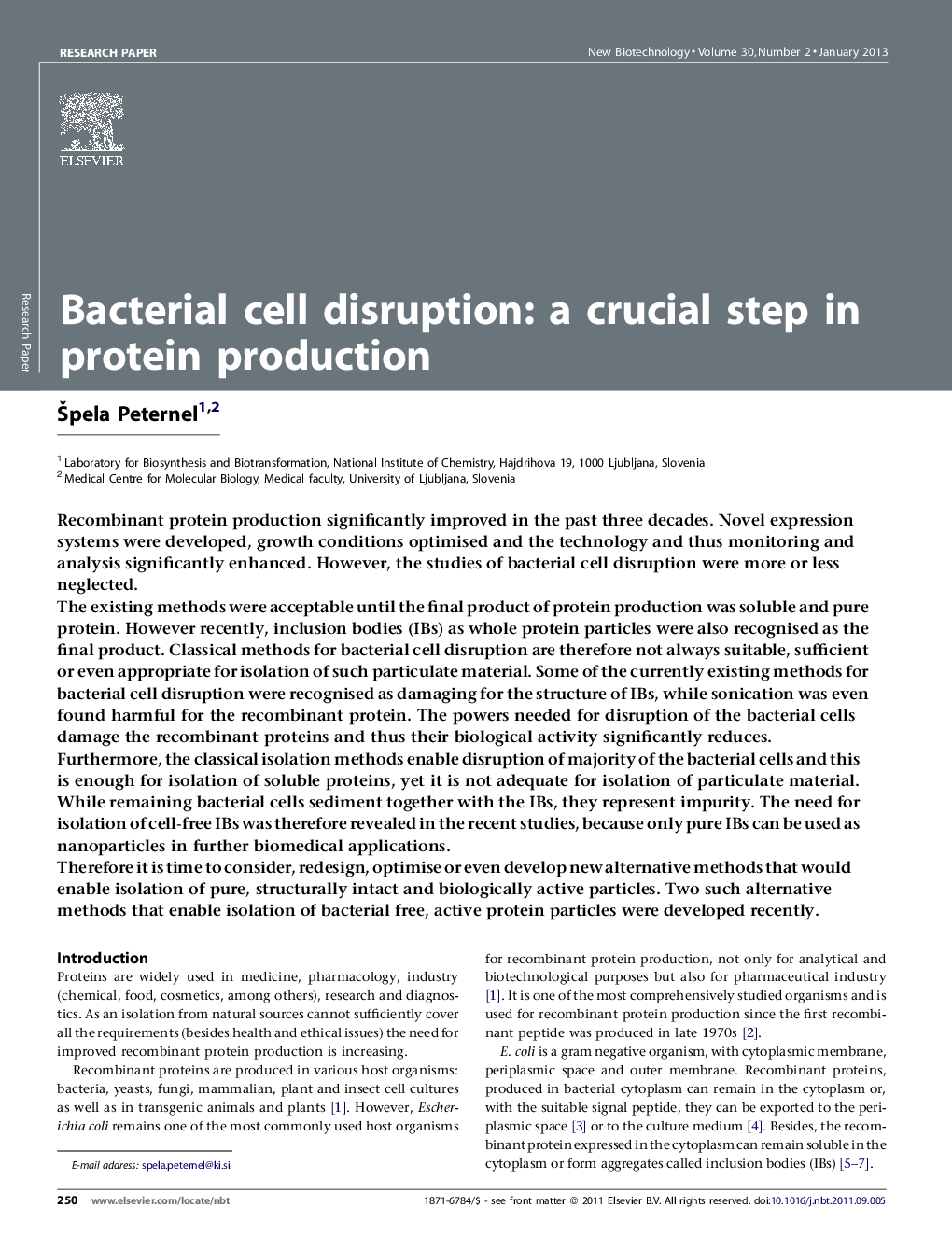 Bacterial cell disruption: a crucial step in protein production