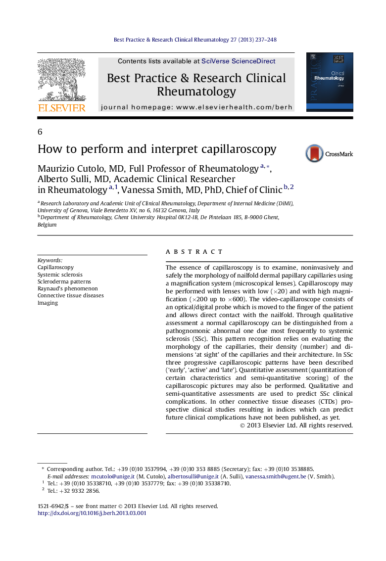 How to perform and interpret capillaroscopy