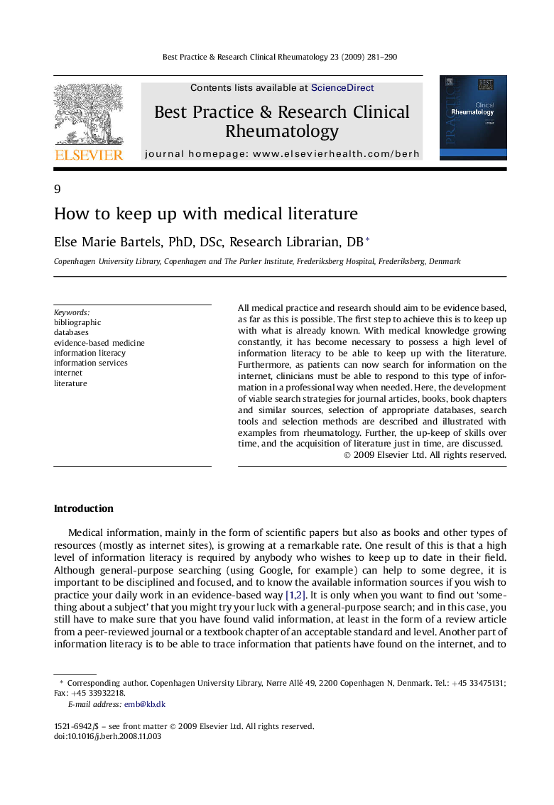 How to keep up with medical literature