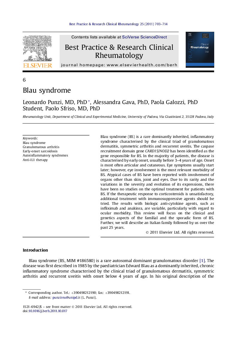 Blau syndrome