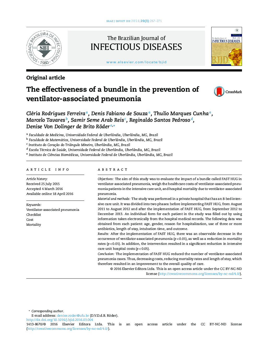 The effectiveness of a bundle in the prevention of ventilator-associated pneumonia