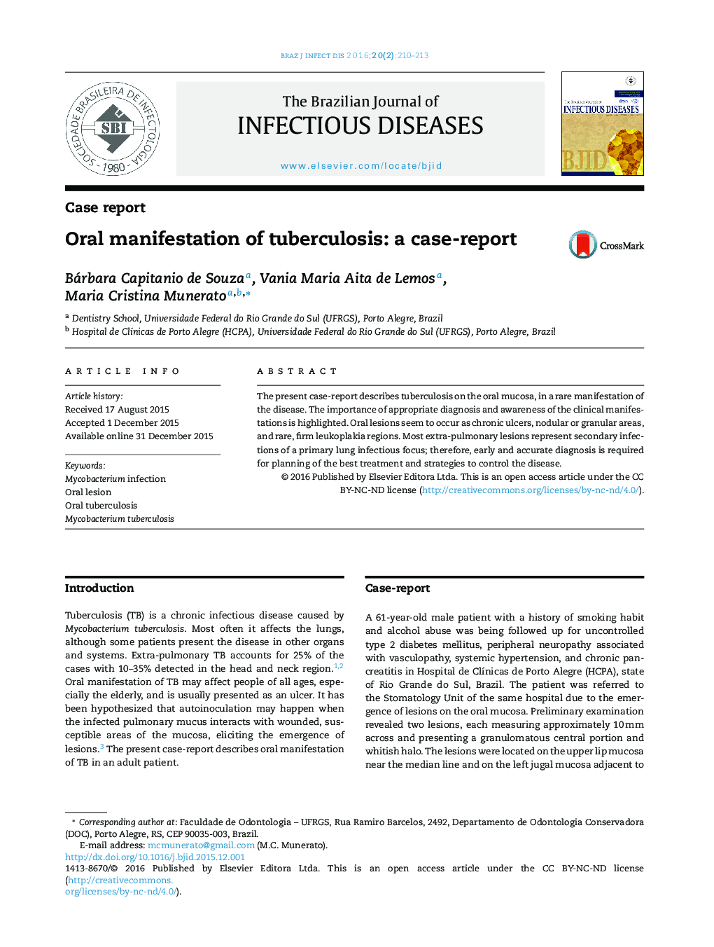 Oral manifestation of tuberculosis: a case-report