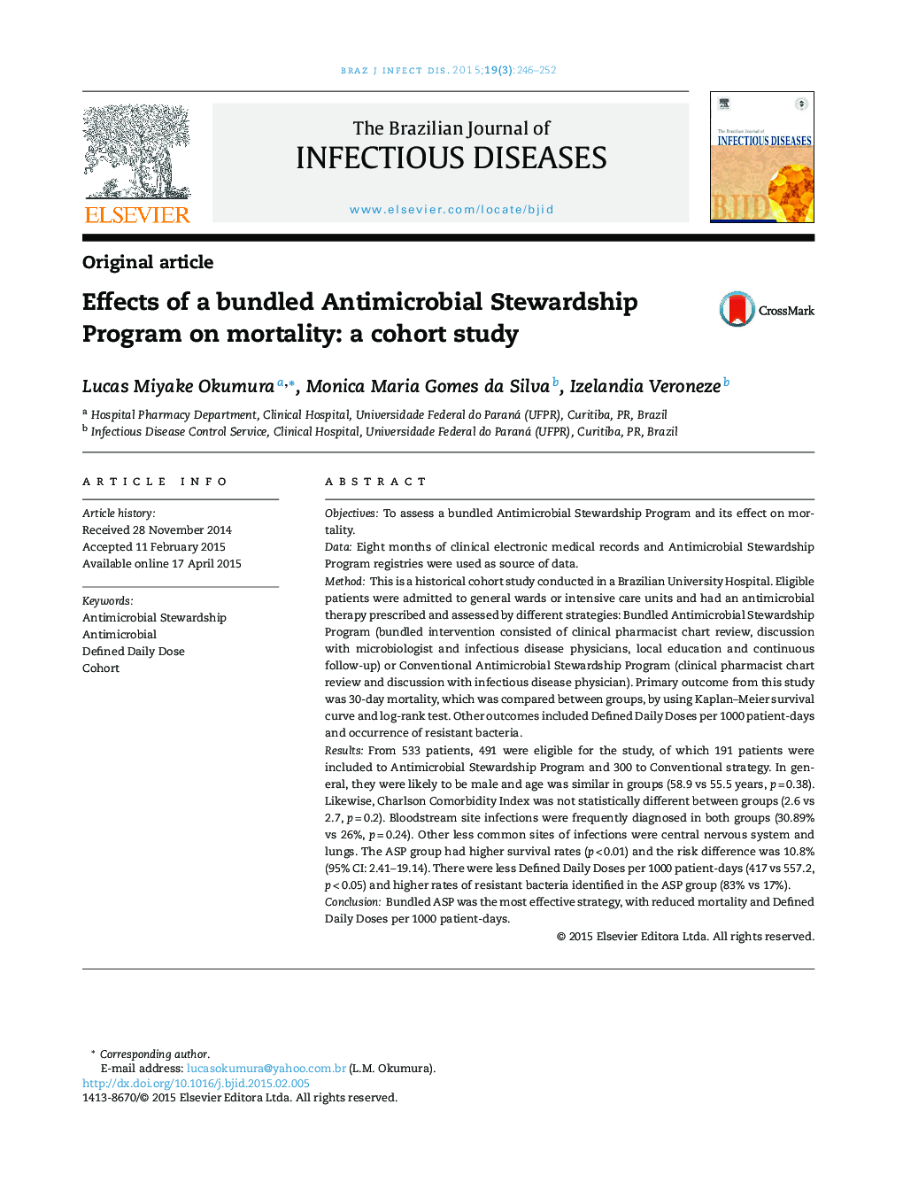 Effects of a bundled Antimicrobial Stewardship Program on mortality: a cohort study