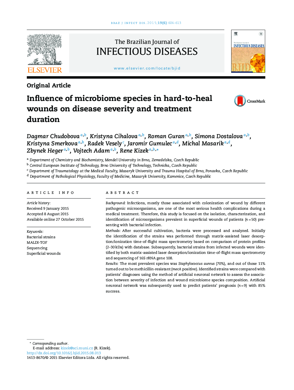 Influence of microbiome species in hard-to-heal wounds on disease severity and treatment duration