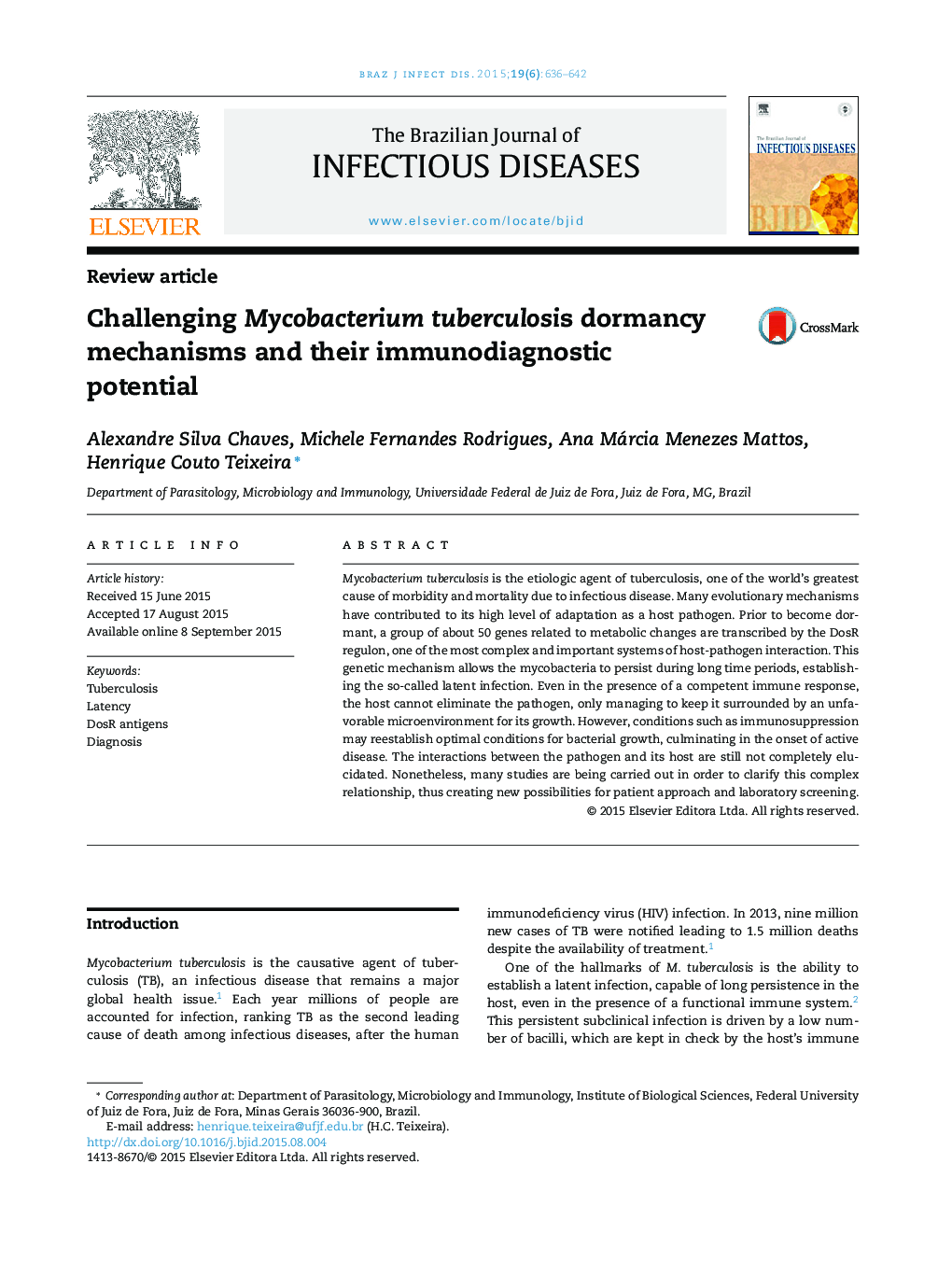 Challenging Mycobacterium tuberculosis dormancy mechanisms and their immunodiagnostic potential