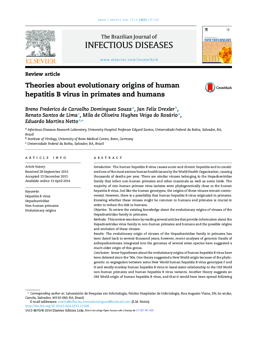 Theories about evolutionary origins of human hepatitis B virus in primates and humans