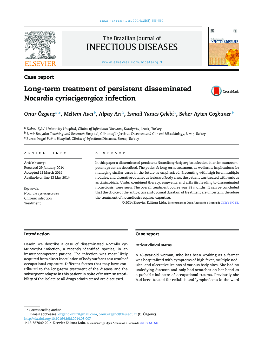 Long-term treatment of persistent disseminated Nocardia cyriacigeorgica infection