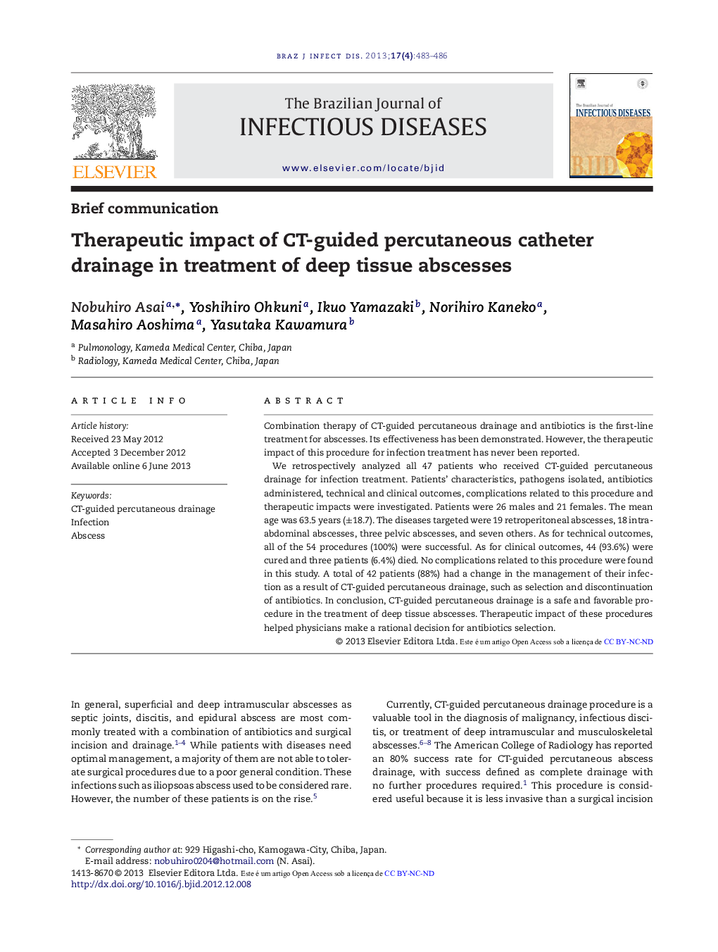 Therapeutic impact of CT-guided percutaneous catheter drainage in treatment of deep tissue abscesses