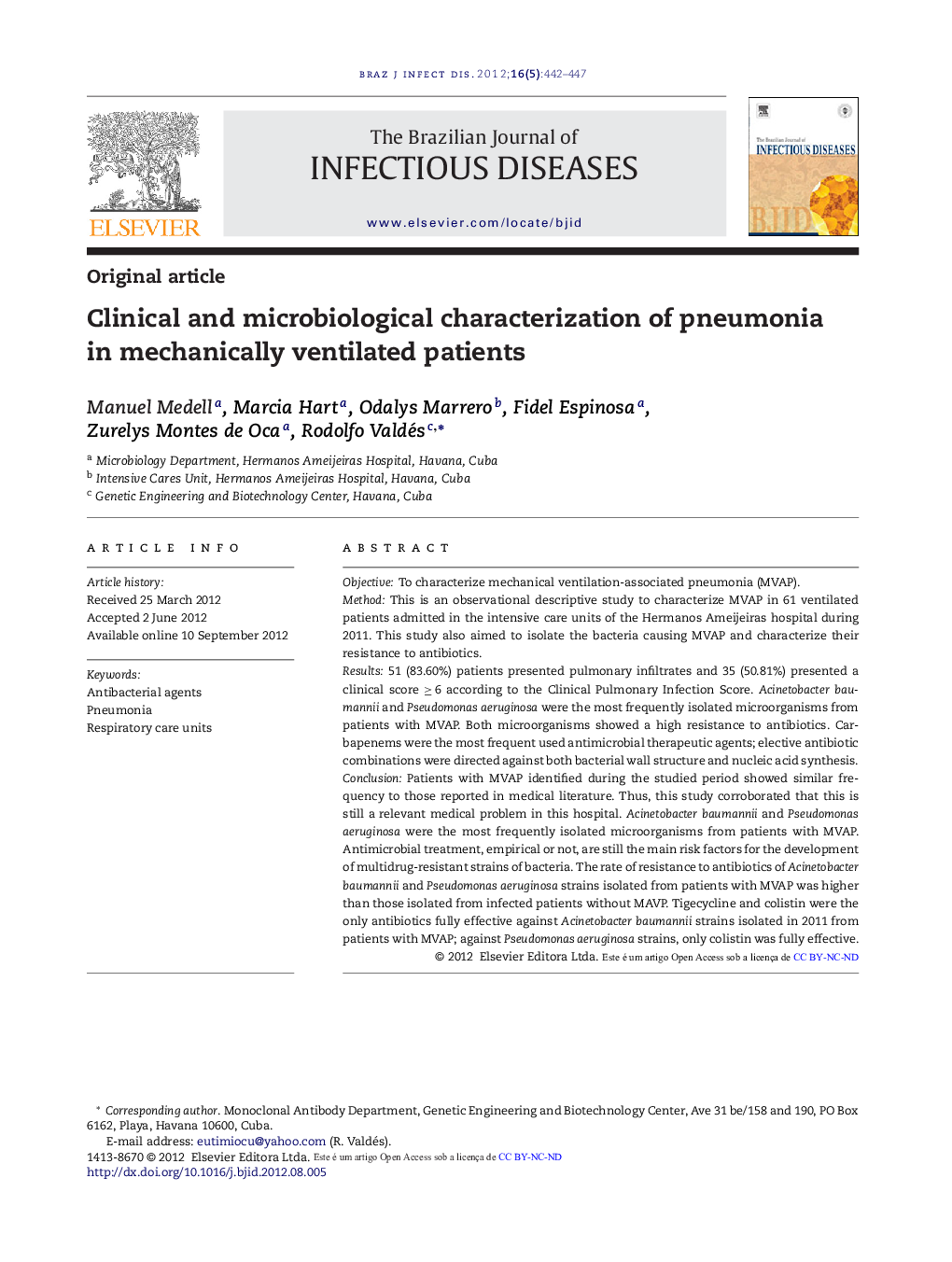 Clinical and microbiological characterization of pneumonia in mechanically ventilated patients