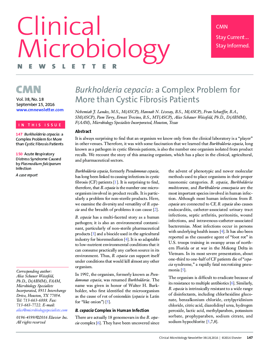 Burkholderia cepacia: یک مشکل پیچیده برای بیماران بیش از فیبروز کیستیک