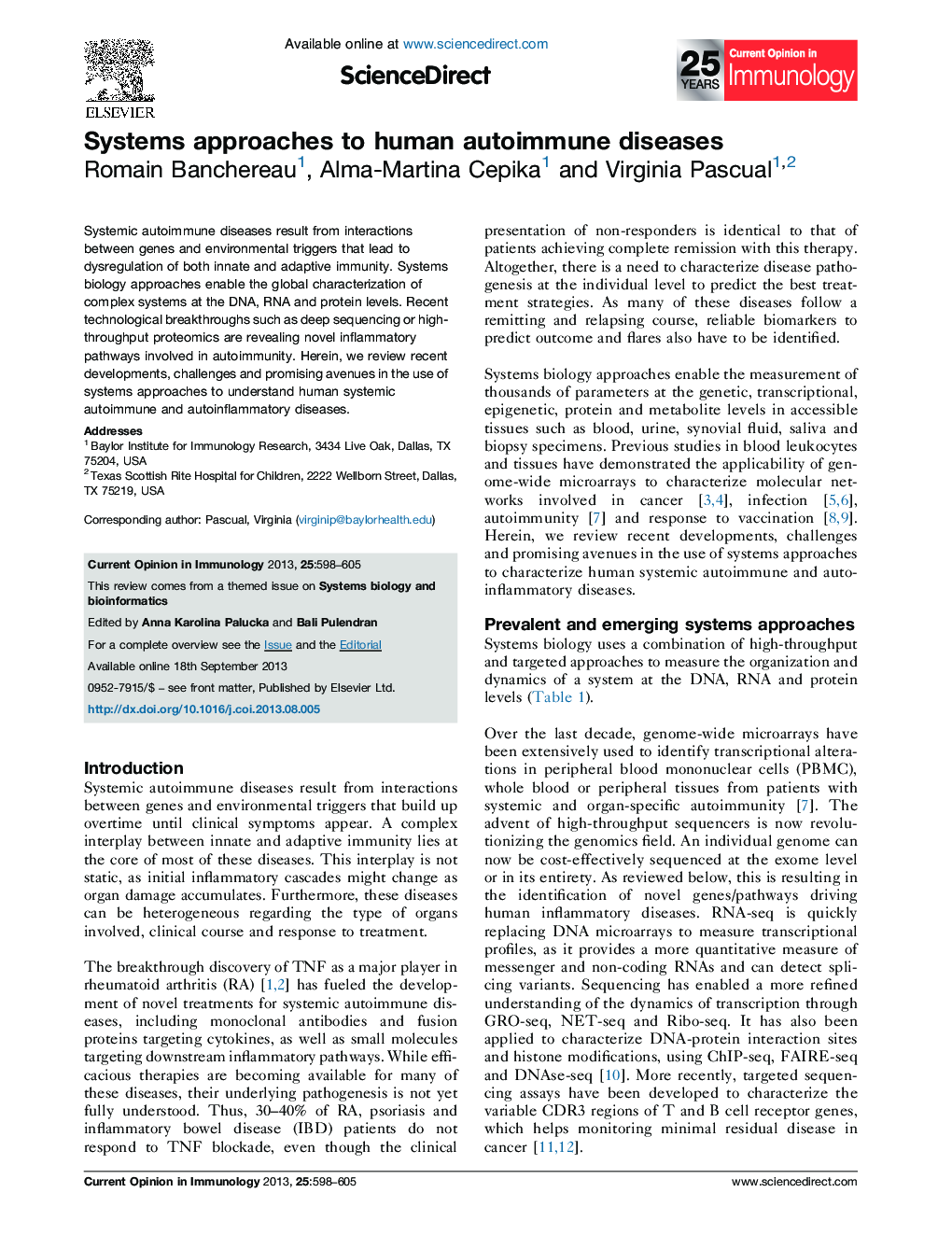 Systems approaches to human autoimmune diseases