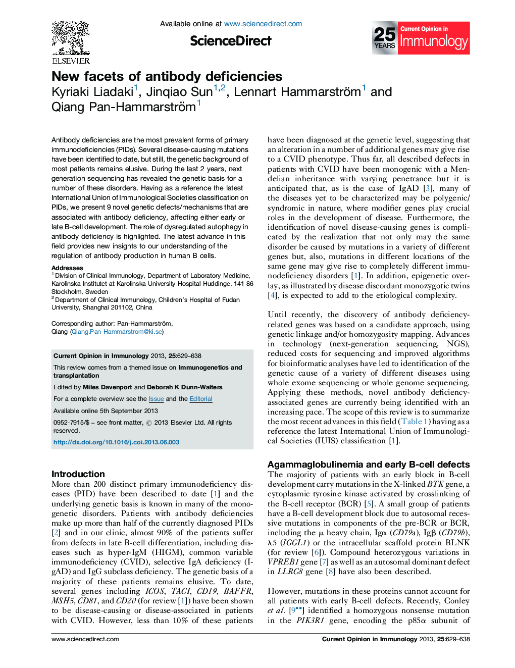New facets of antibody deficiencies