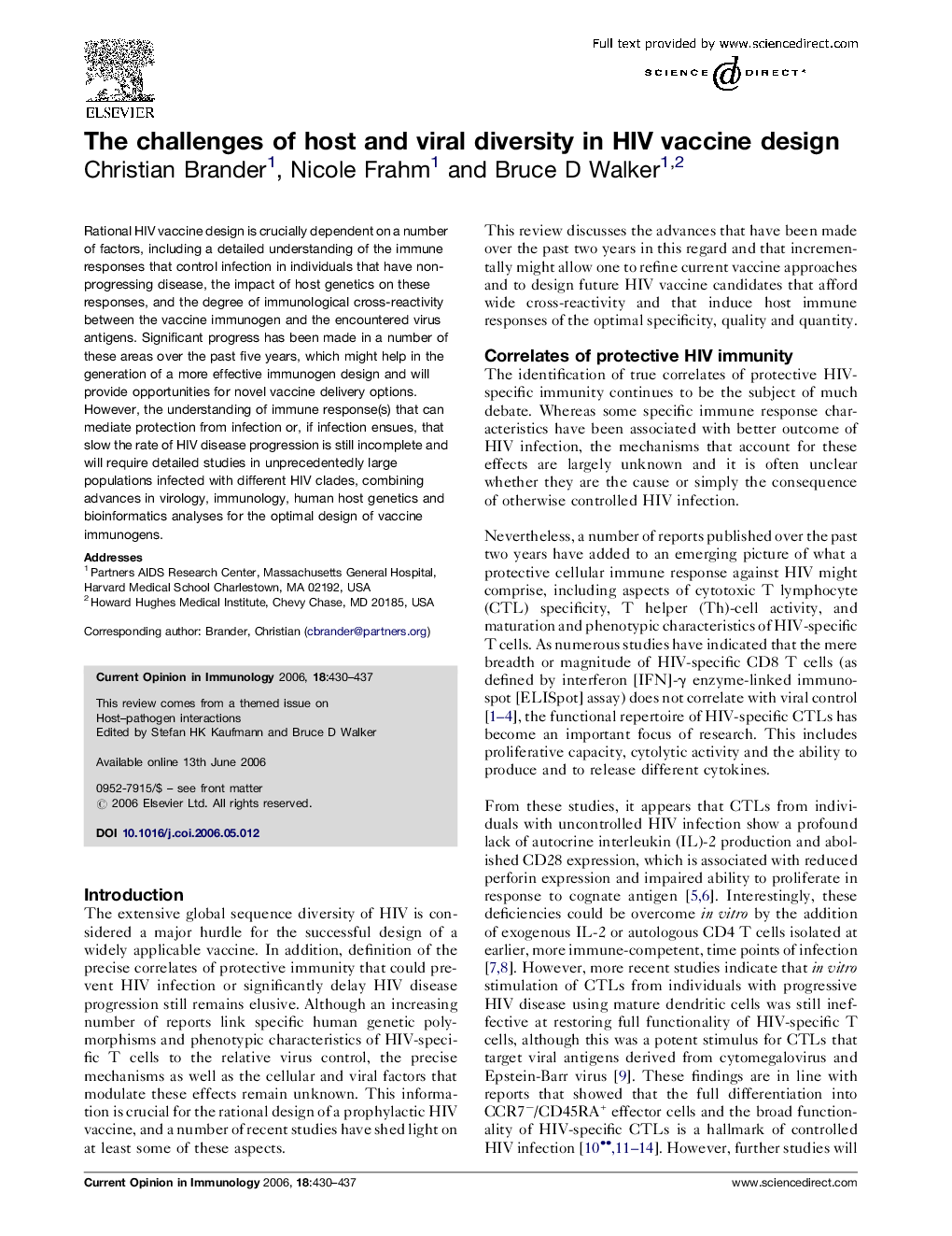 The challenges of host and viral diversity in HIV vaccine design