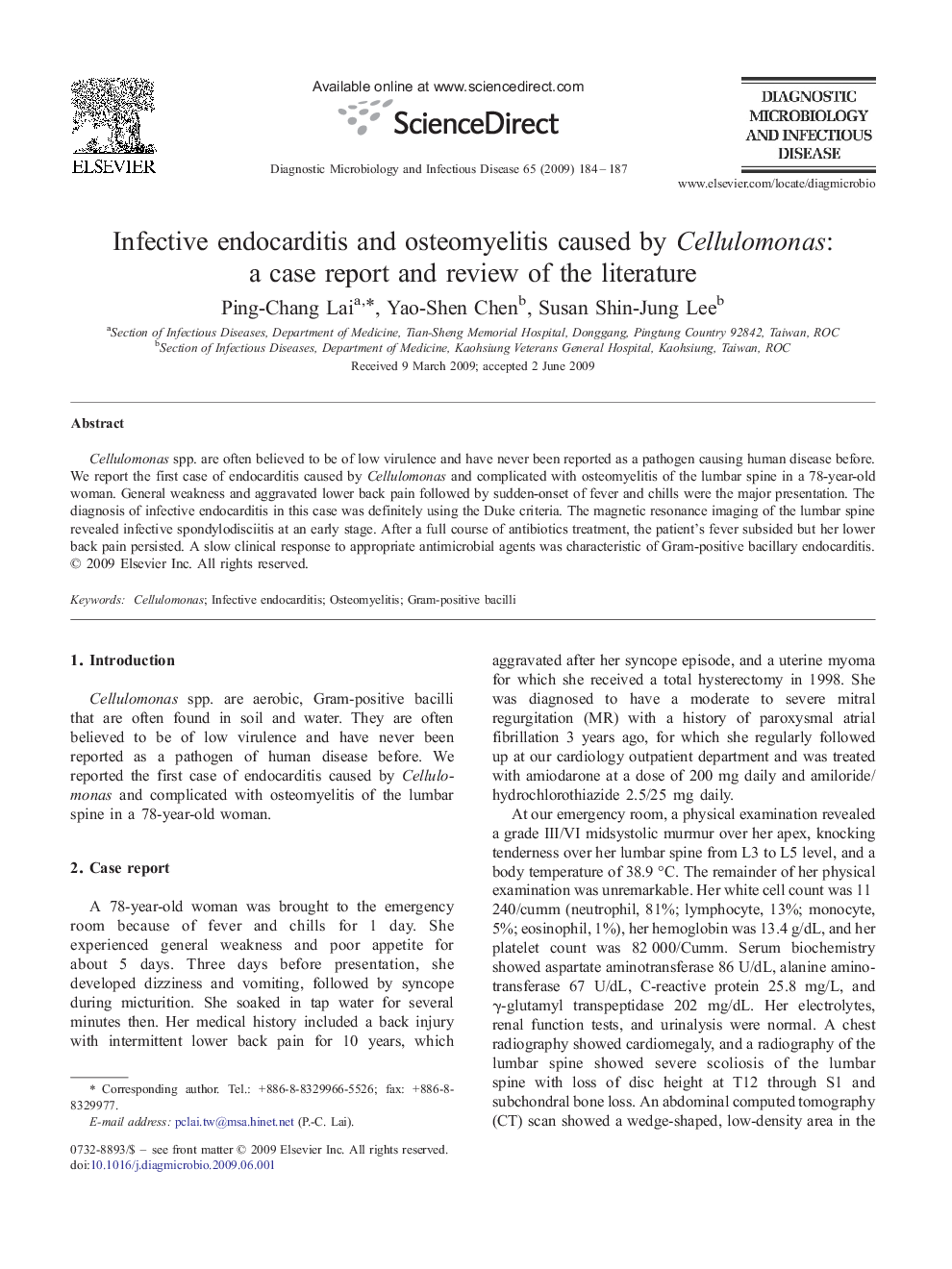 Infective endocarditis and osteomyelitis caused by Cellulomonas: a case report and review of the literature