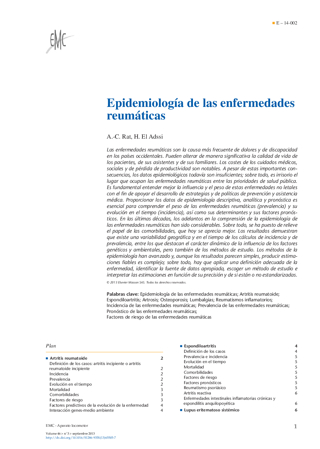 EpidemiologÃ­a de las enfermedades reumáticas