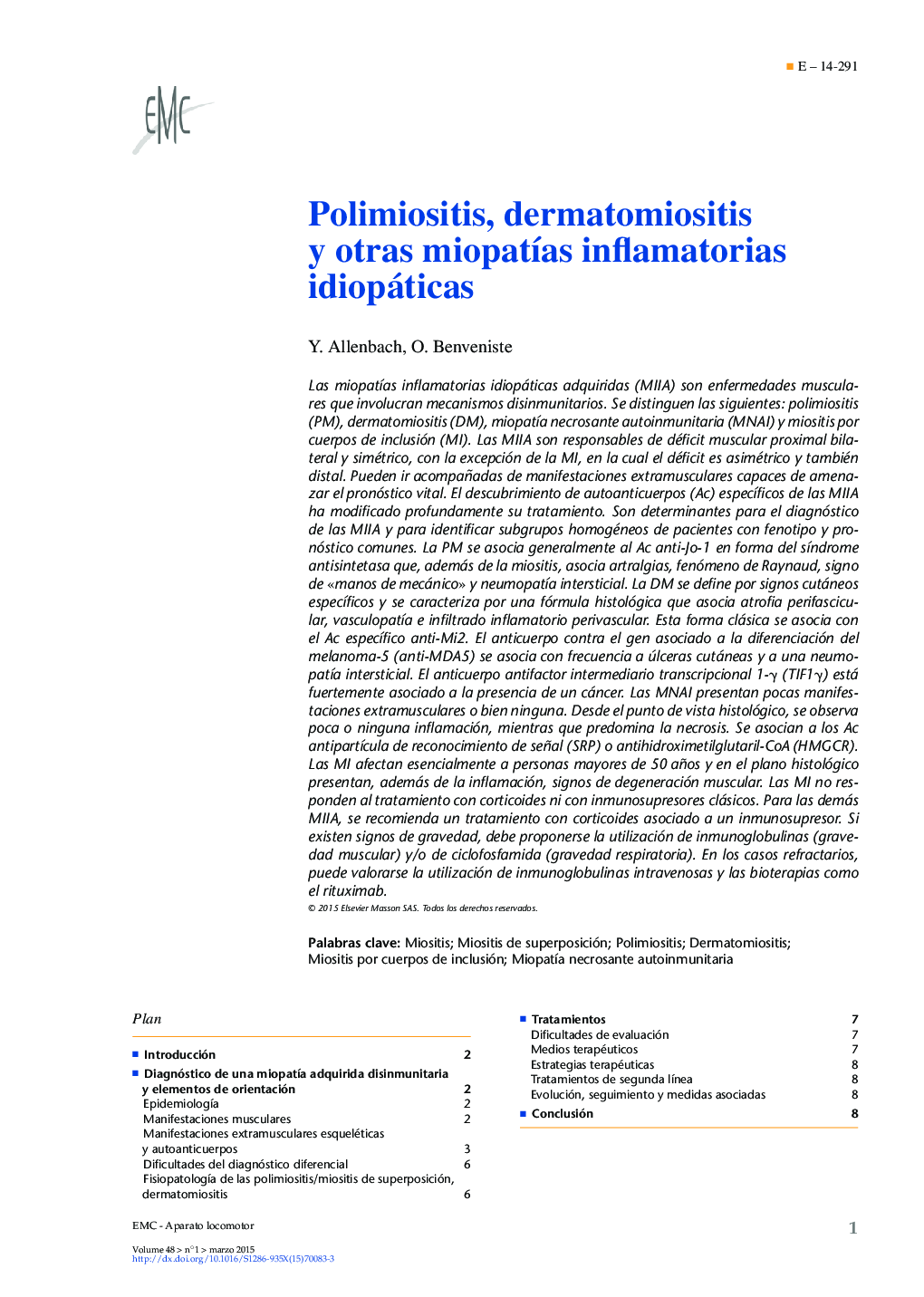 Polimiositis, dermatomiositis y otras miopatías inflamatorias idiopáticas
