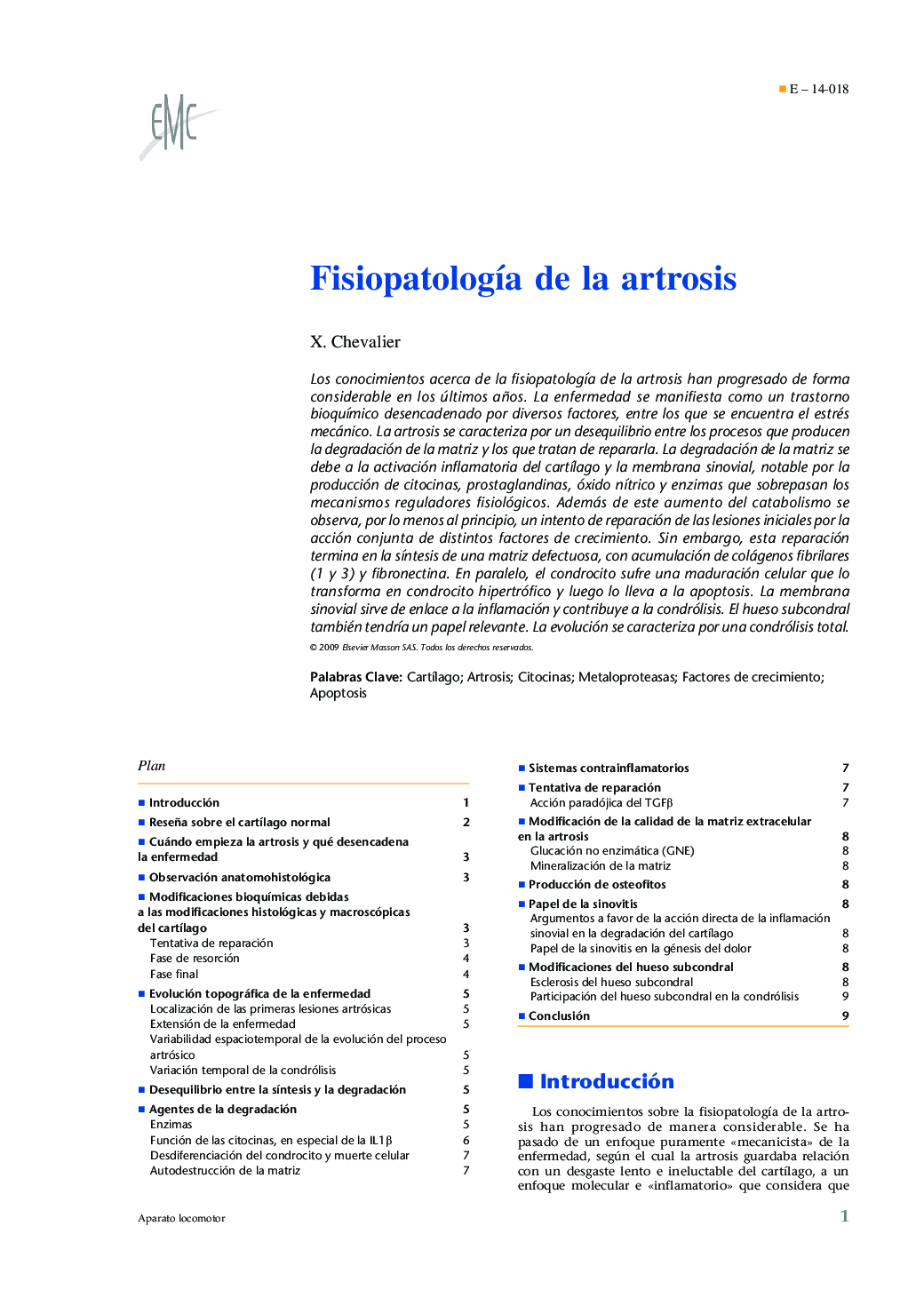 Fisiopatología de la artrosis