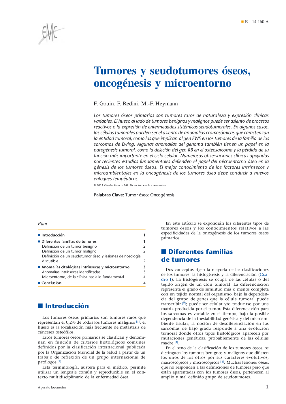 Tumores y seudotumores óseos, oncogénesis y microentorno