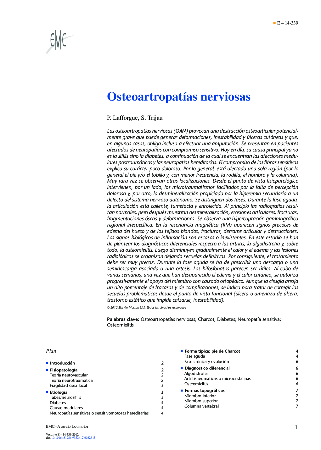 Osteoartropatías nerviosas