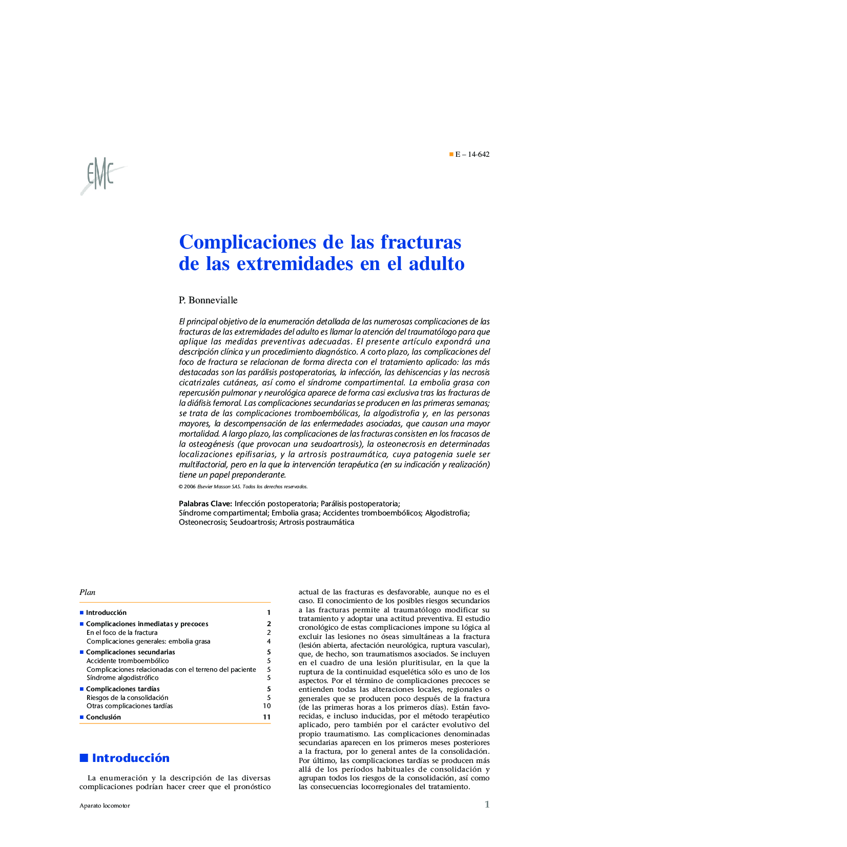 Complicaciones de las fracturas de las extremidades en el adulto