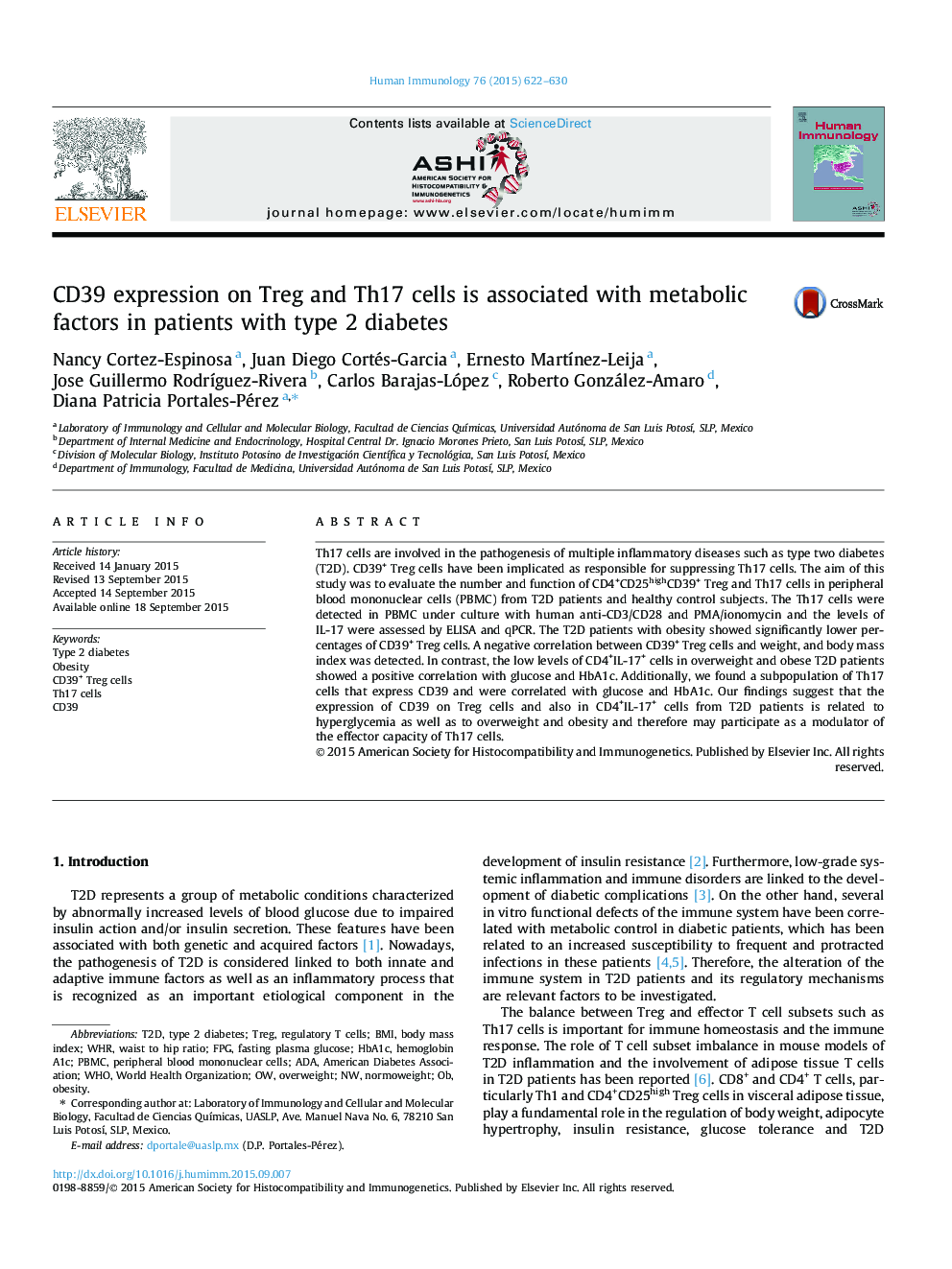 CD39 expression on Treg and Th17 cells is associated with metabolic factors in patients with type 2 diabetes