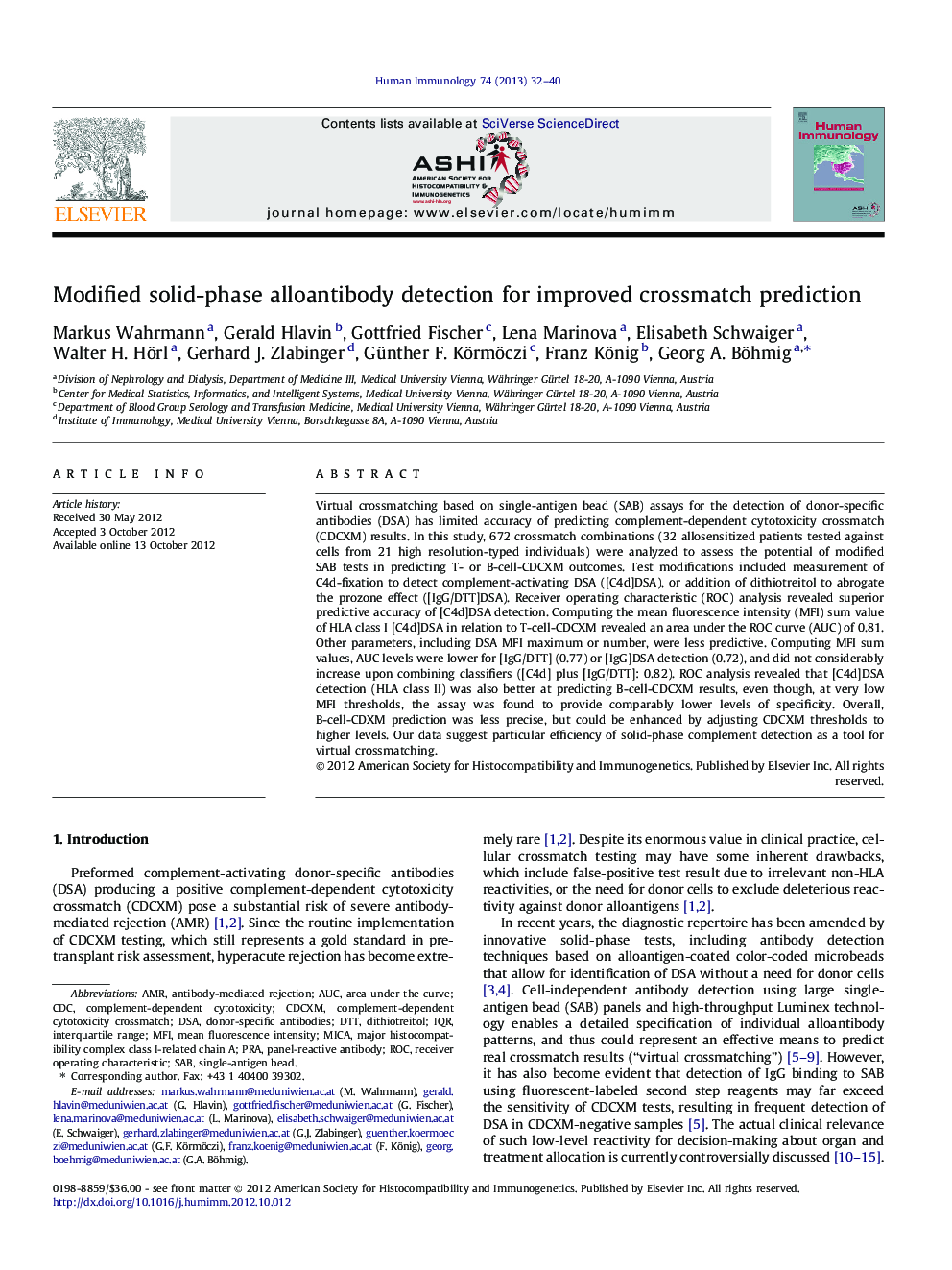 Modified solid-phase alloantibody detection for improved crossmatch prediction