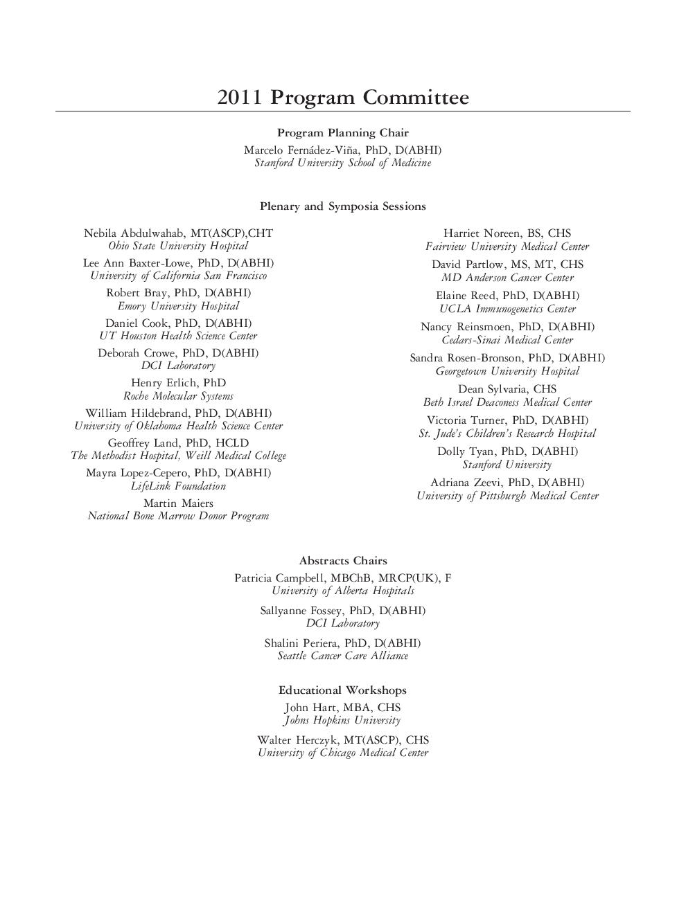 2011 Program Committee
