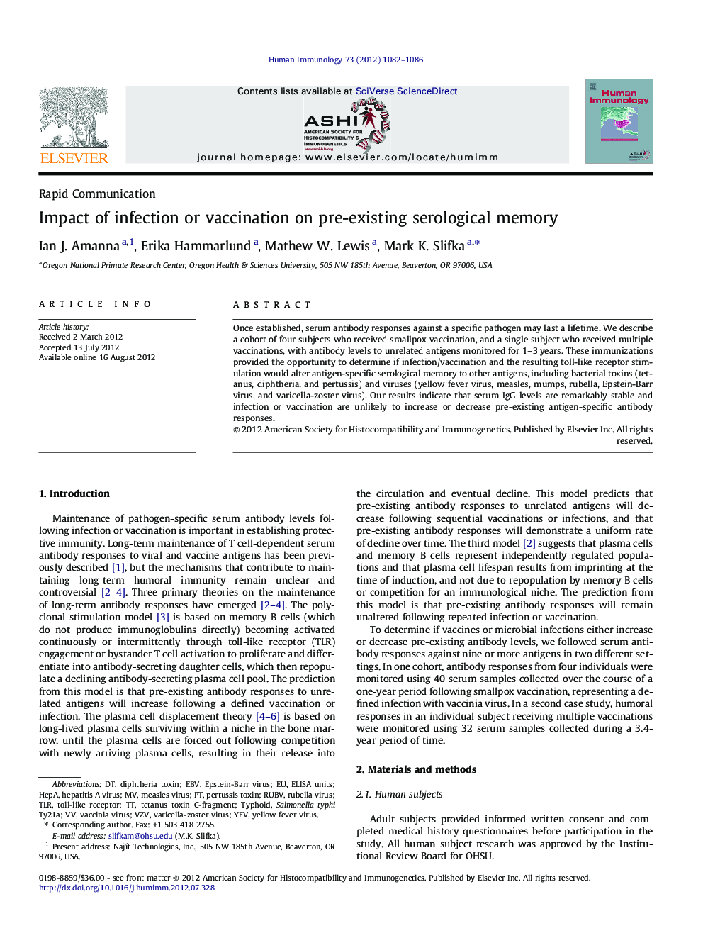 Impact of infection or vaccination on pre-existing serological memory