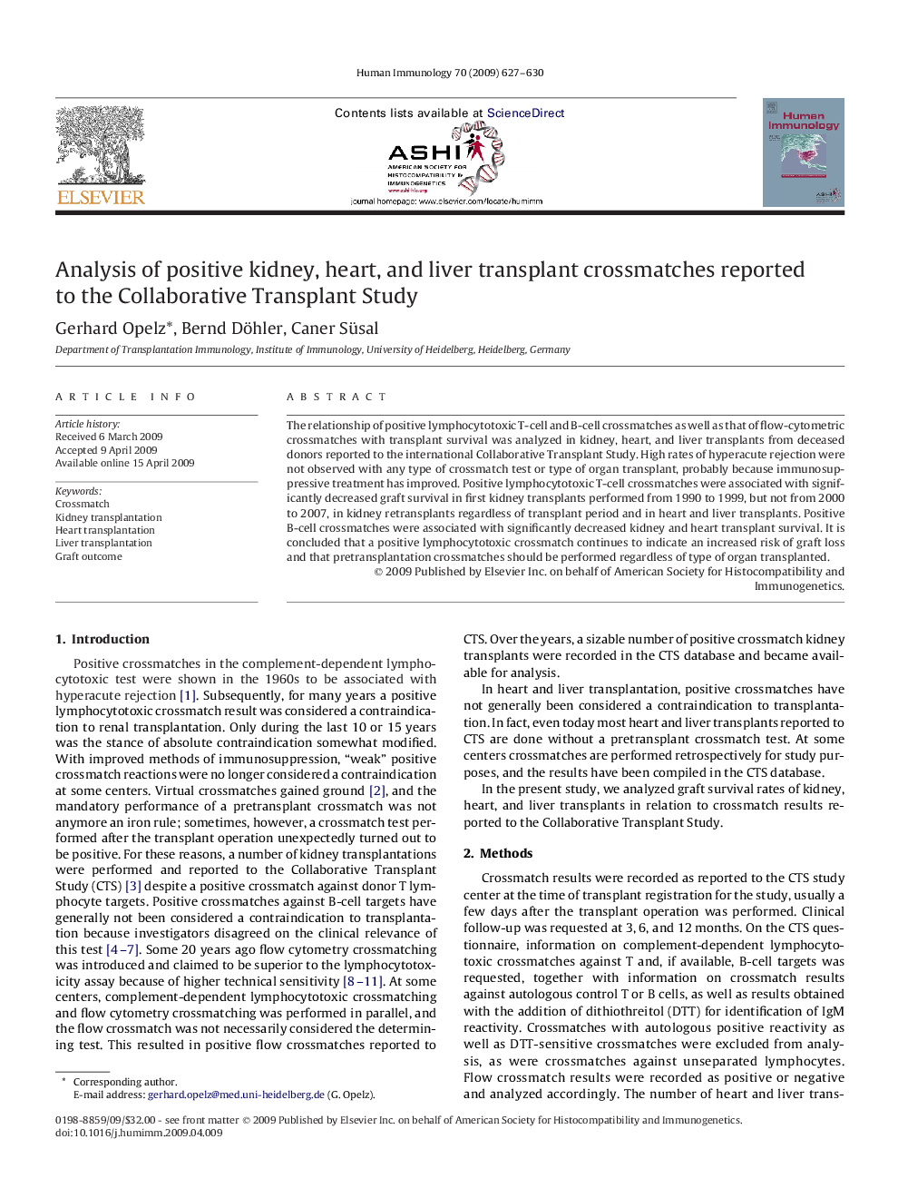 Analysis of positive kidney, heart, and liver transplant crossmatches reported to the Collaborative Transplant Study