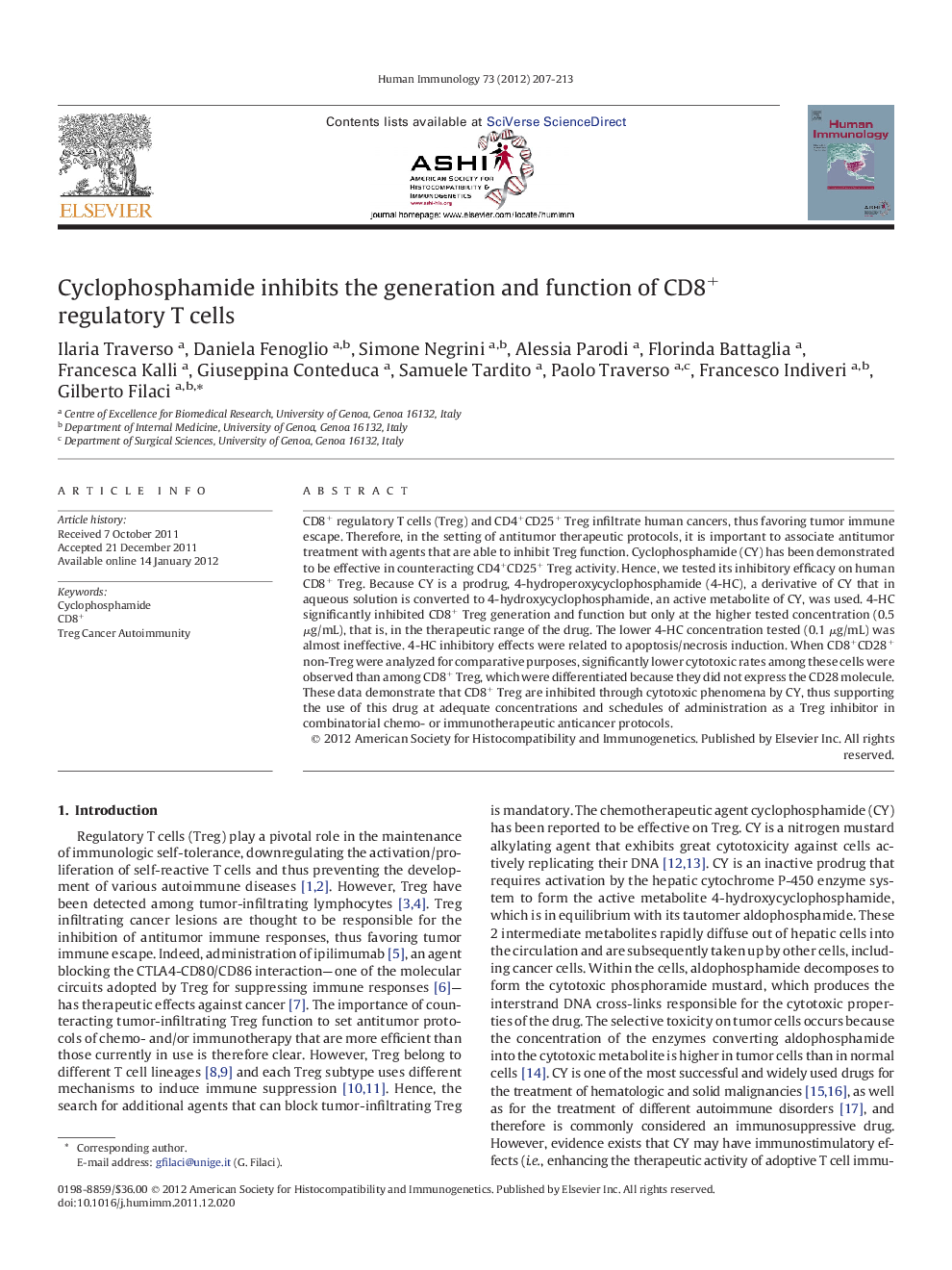 Cyclophosphamide inhibits the generation and function of CD8+ regulatory T cells