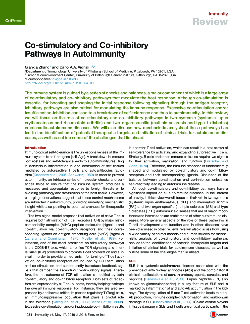 Co-stimulatory and Co-inhibitory Pathways in Autoimmunity