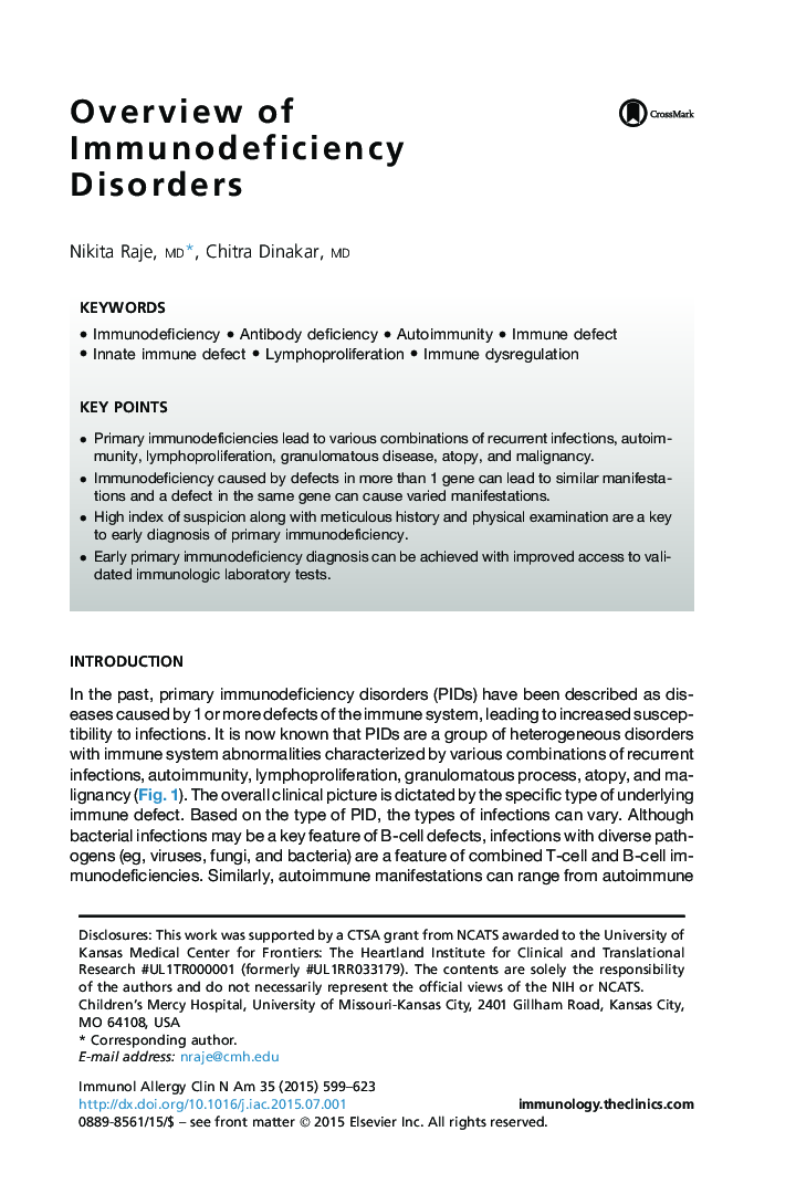 Overview of Immunodeficiency Disorders