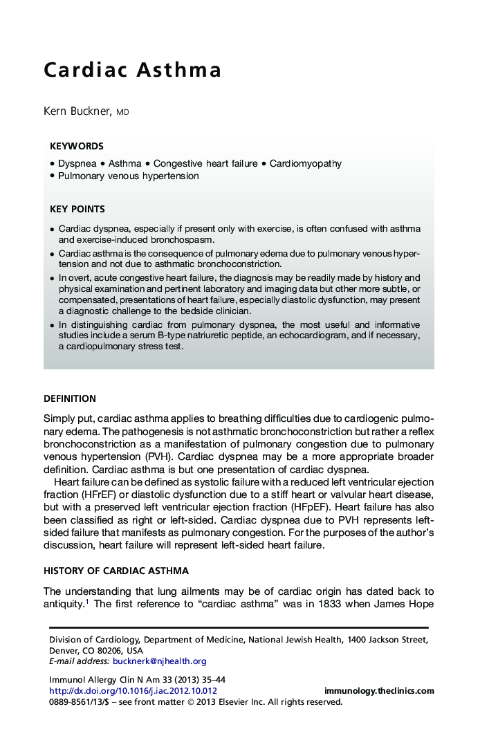 Cardiac Asthma