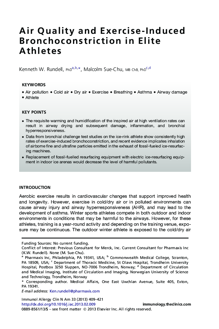 Air Quality and Exercise-Induced Bronchoconstriction in Elite Athletes