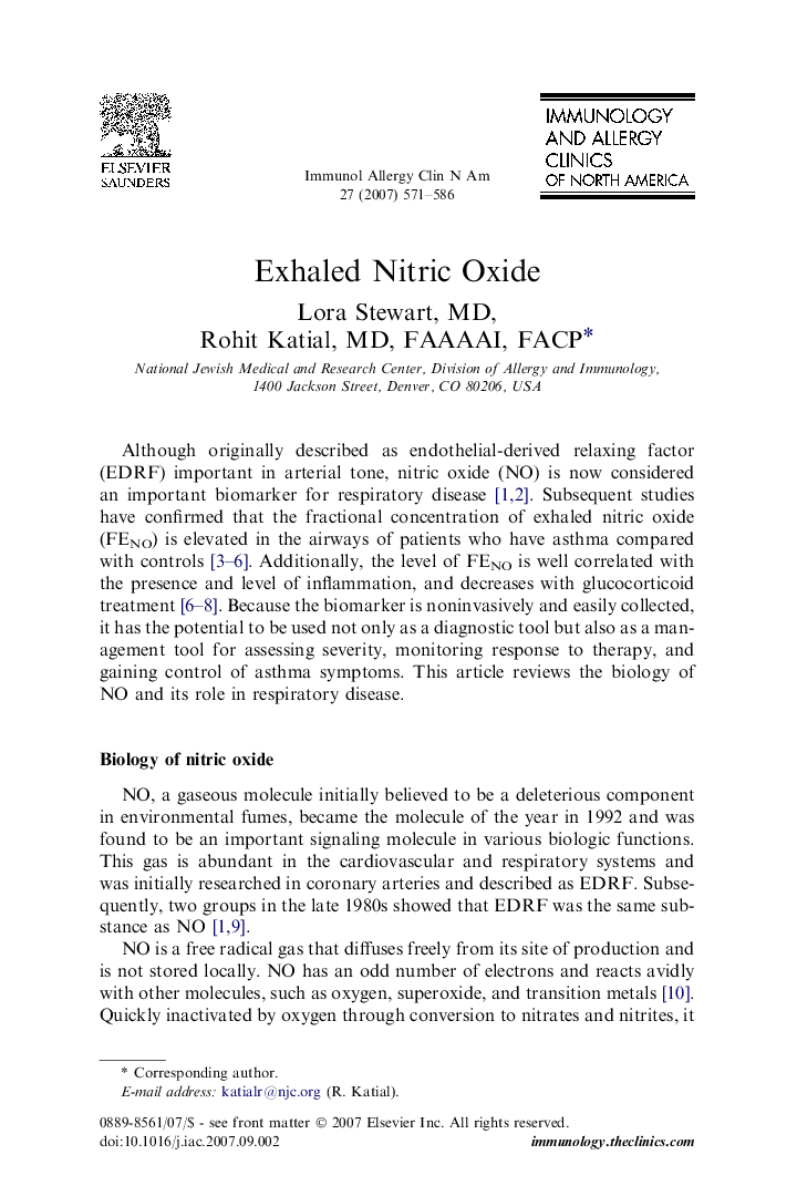 Exhaled Nitric Oxide