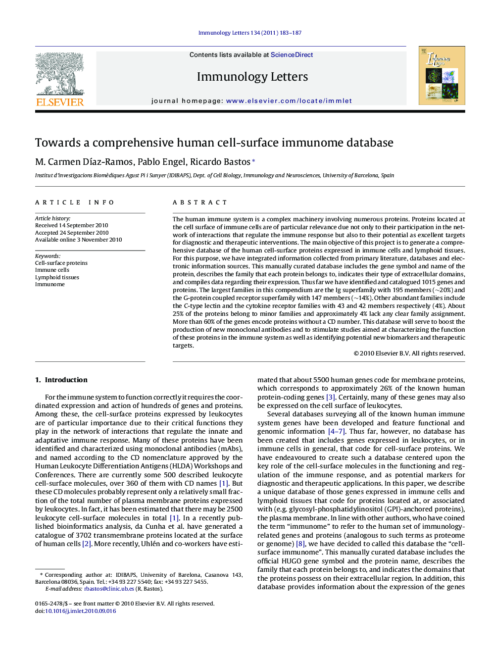 Towards a comprehensive human cell-surface immunome database