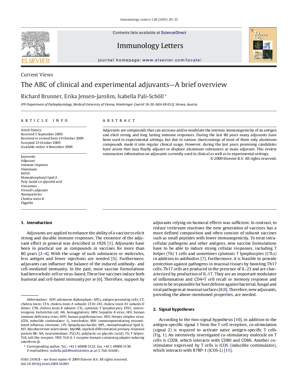 The ABC of clinical and experimental adjuvants—A brief overview