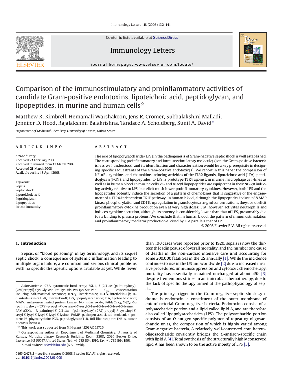 Comparison of the immunostimulatory and proinflammatory activities of candidate Gram-positive endotoxins, lipoteichoic acid, peptidoglycan, and lipopeptides, in murine and human cells 