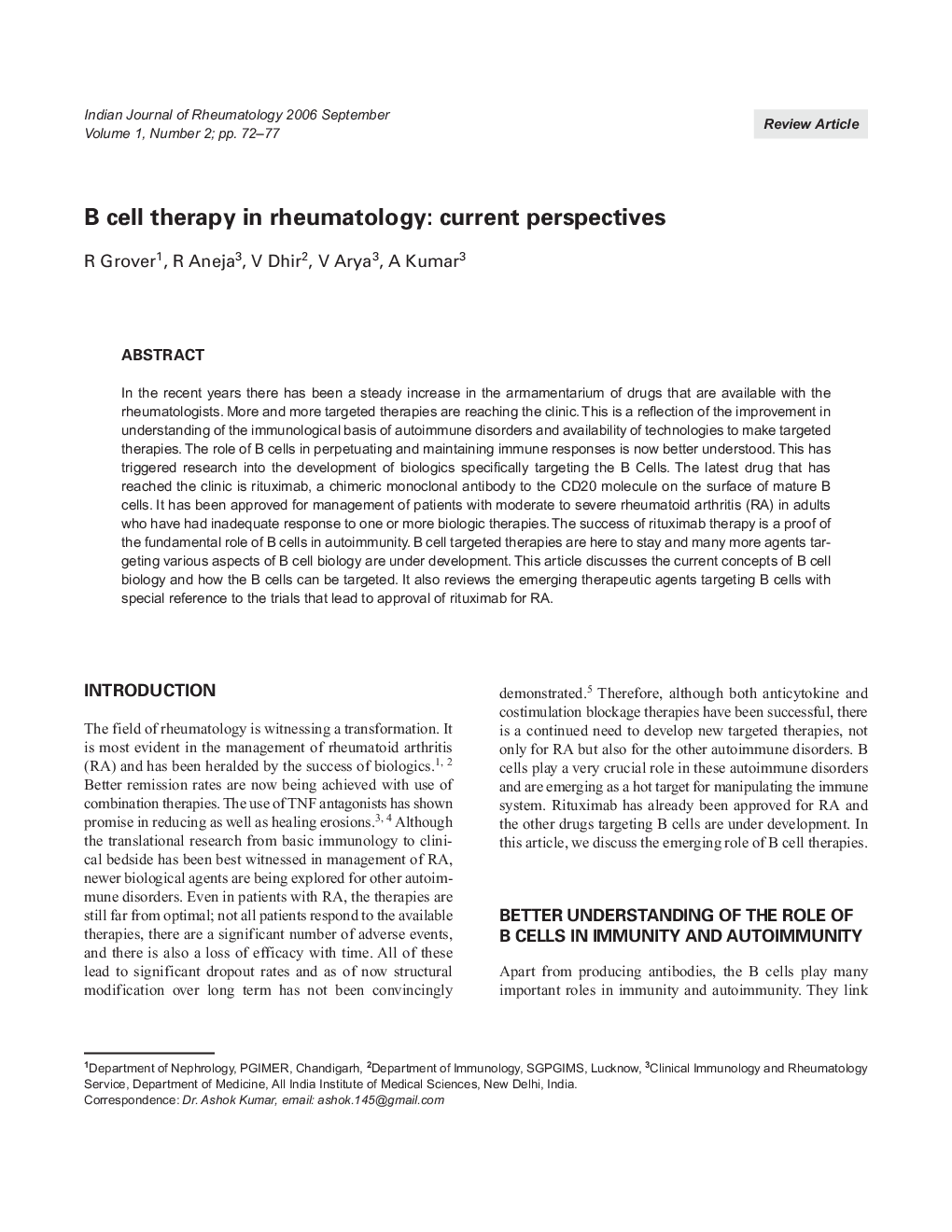 B cell therapy in rheumatology: current perspectives