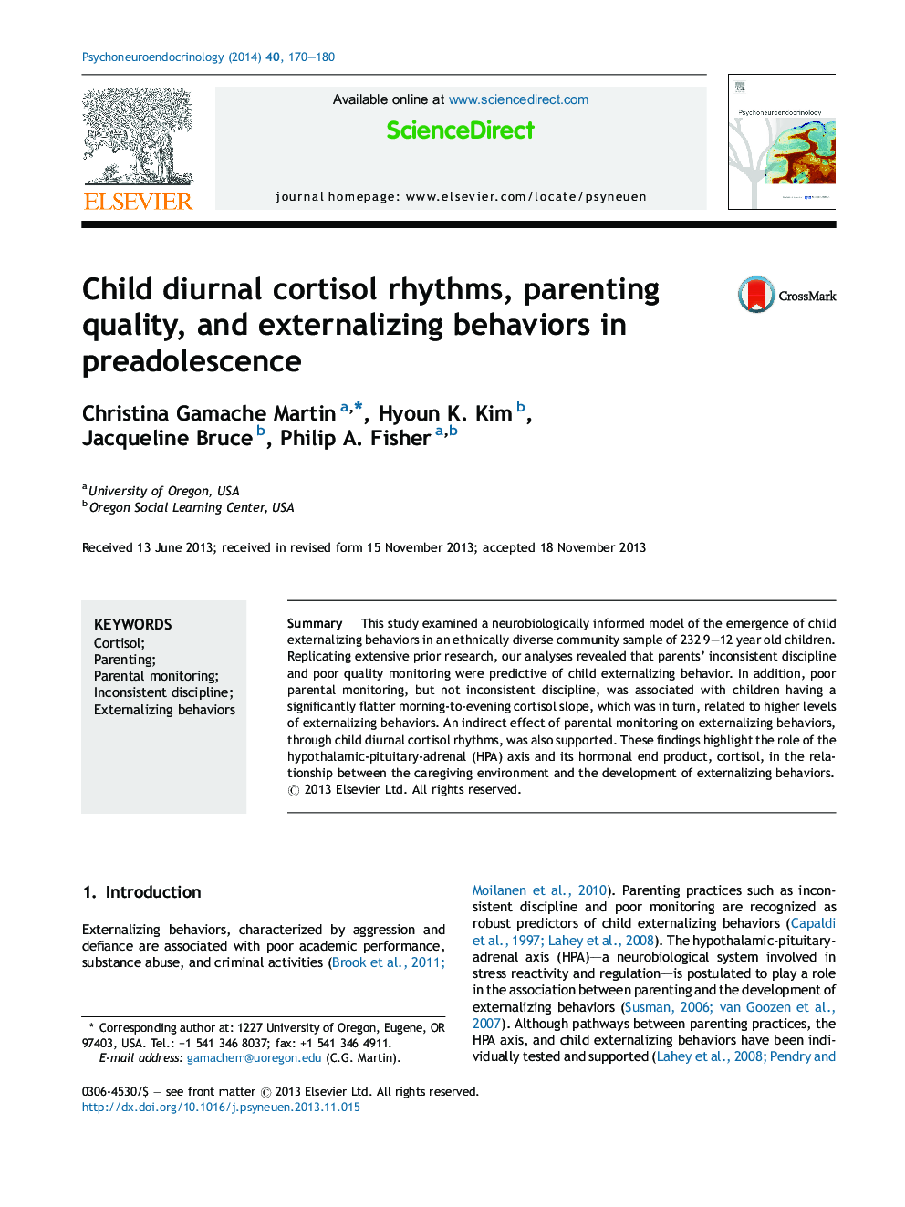 Child diurnal cortisol rhythms, parenting quality, and externalizing behaviors in preadolescence