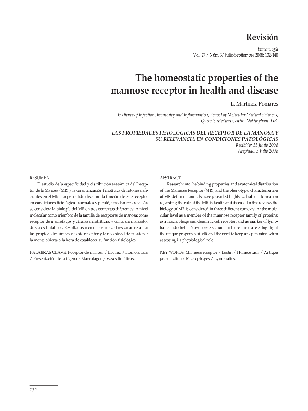 The homeostatic properties of the mannose receptor in health and disease