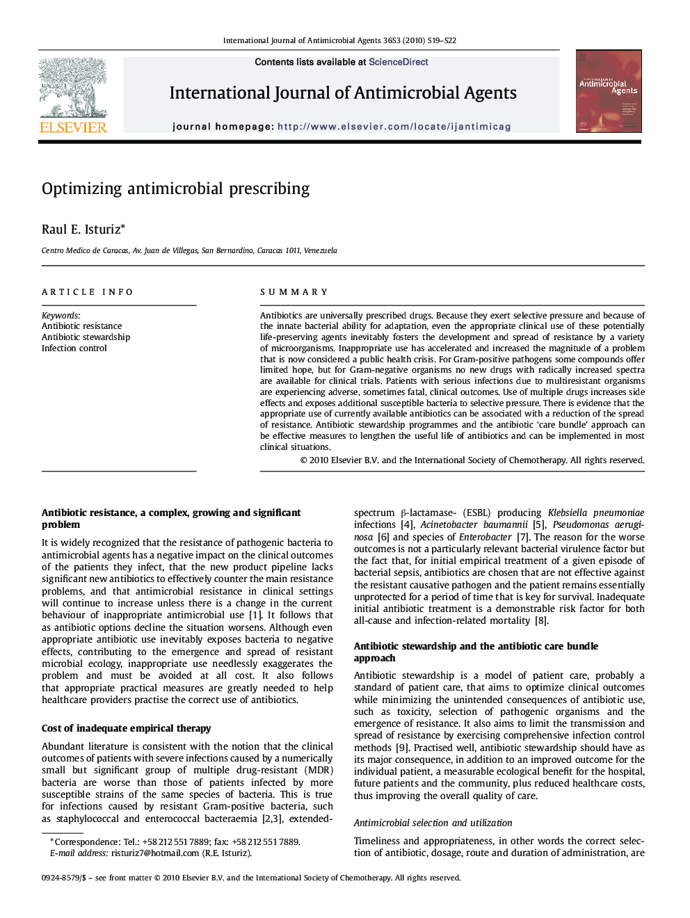 Optimizing antimicrobial prescribing