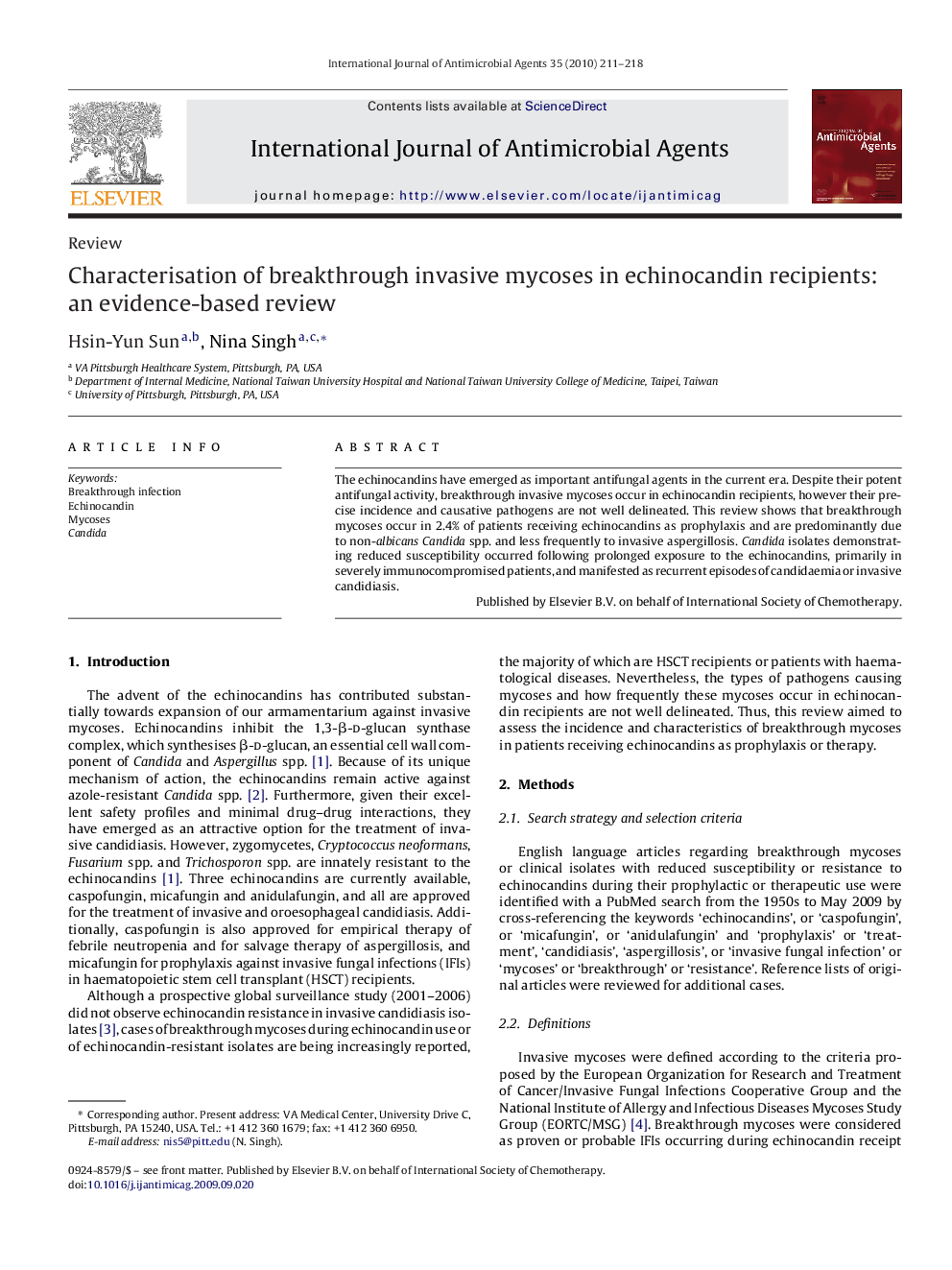 Characterisation of breakthrough invasive mycoses in echinocandin recipients: an evidence-based review