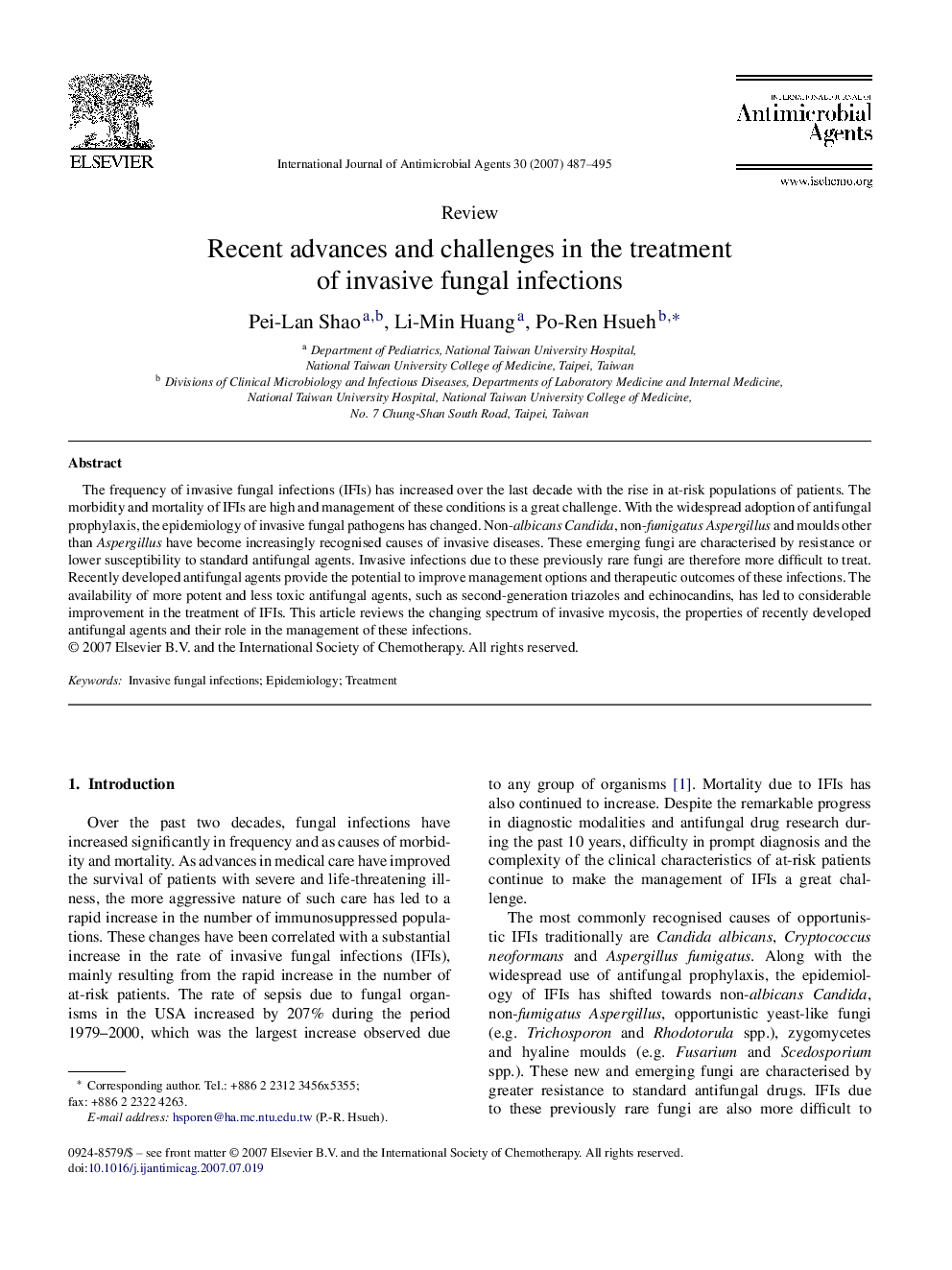 Recent advances and challenges in the treatment of invasive fungal infections